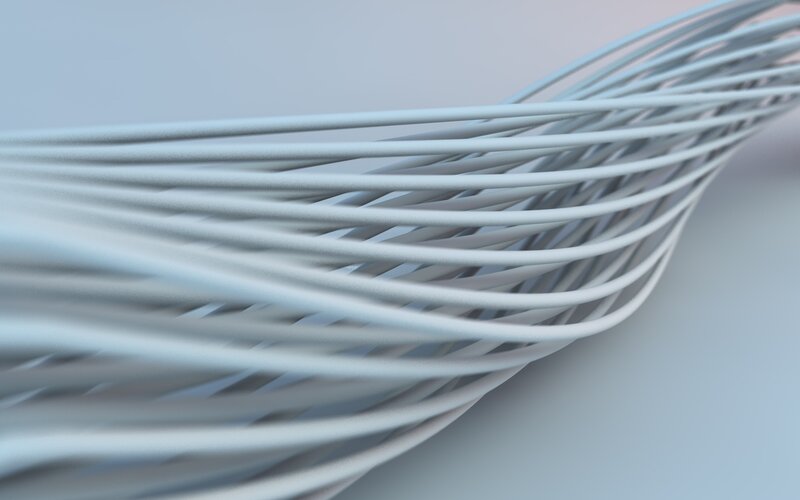 twisted white cable strands