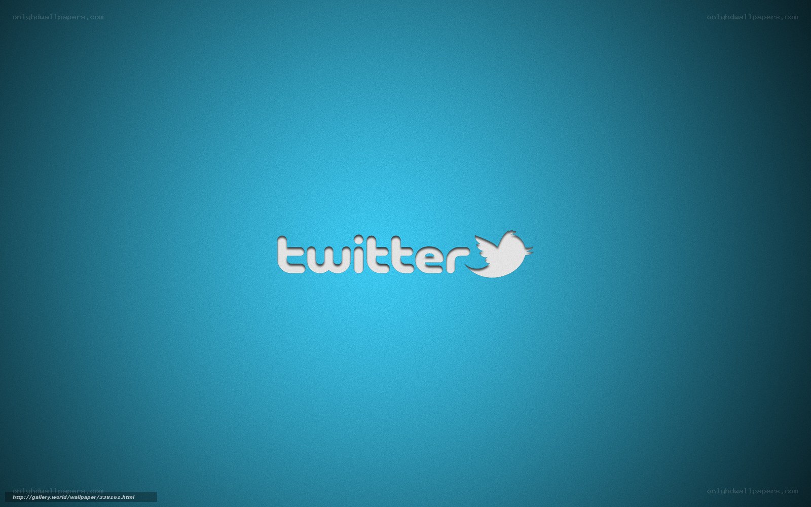 Twitter logo on blue background