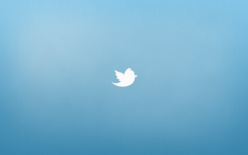 Twitter logo on blue background