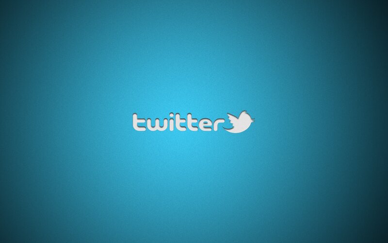 Twitter logo on blue background