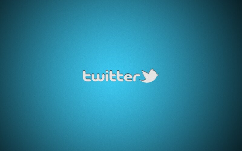 Twitter logo on blue background