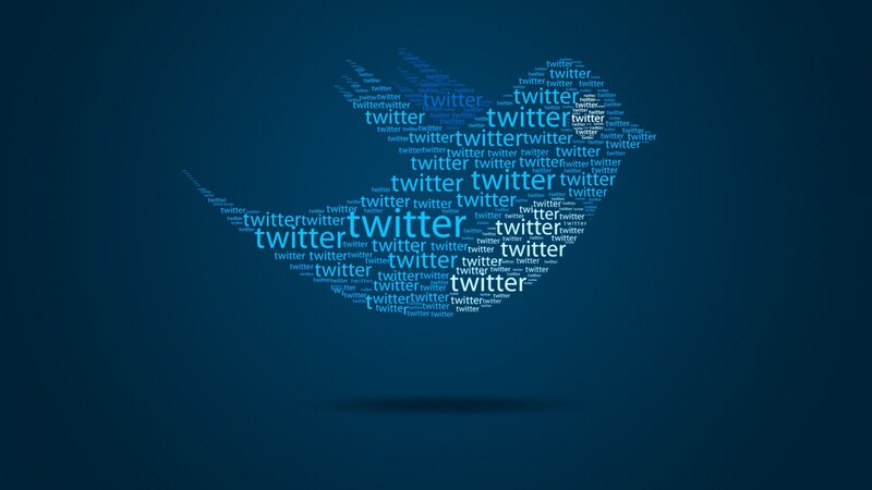 Twitter Logo Word Cloud — Blue