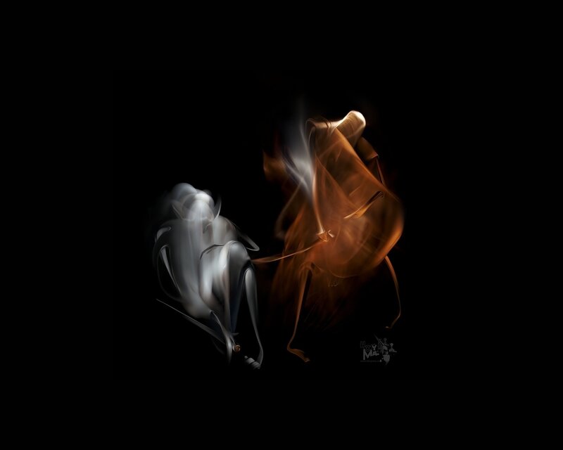 Two Abstract Figures — Black