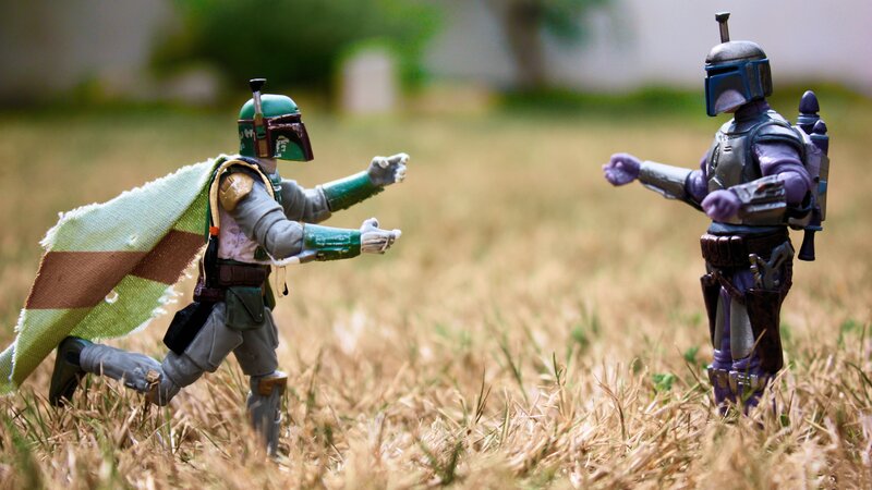 Two Action Figures in Field