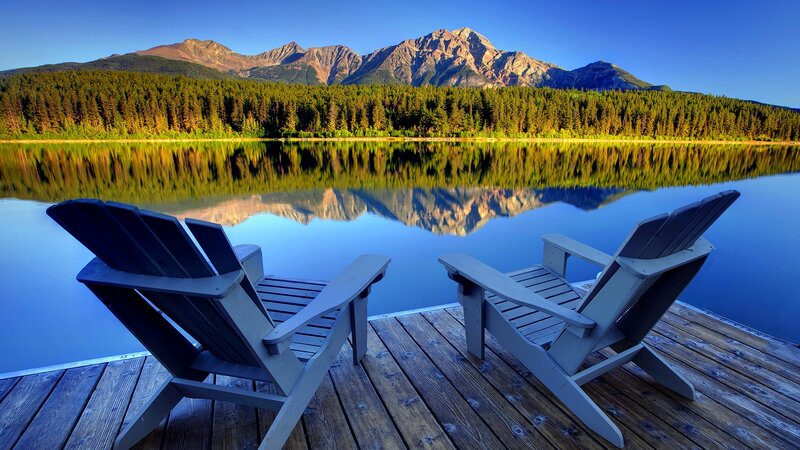 Two Adirondack Chairs — Blue, Serene