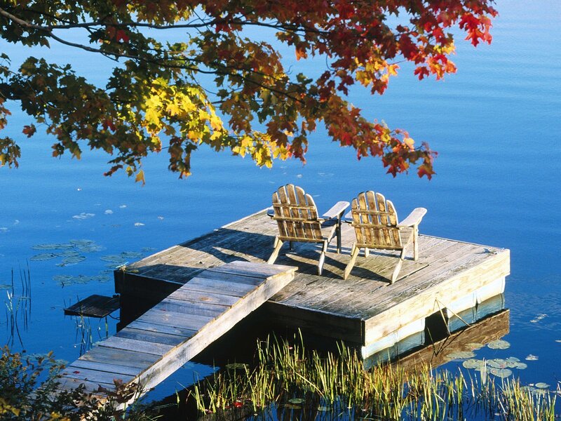 Two Adirondack Chairs — Blue