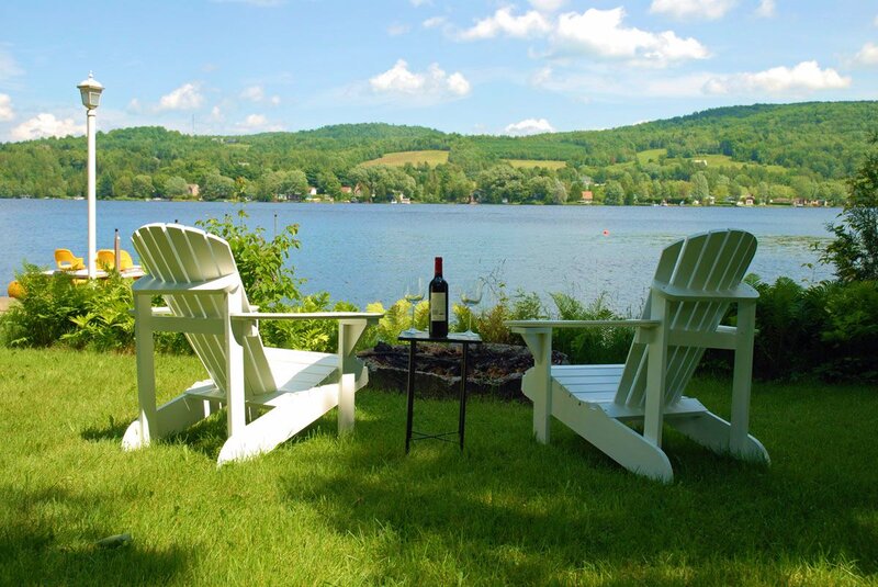 Two Adirondack Chairs — Green, Serene