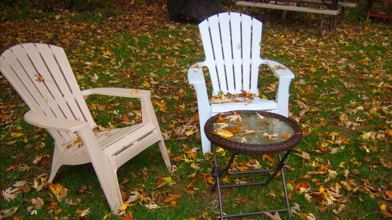Two Adirondack Chairs — Green