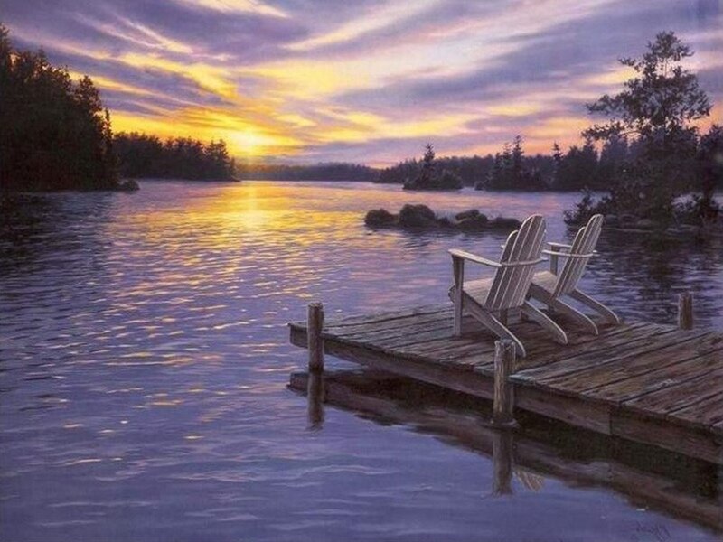 Two Adirondack Chairs — Purple