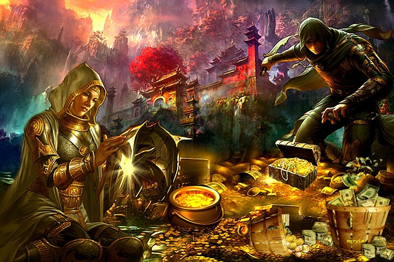 Two Adventurers with Treasure