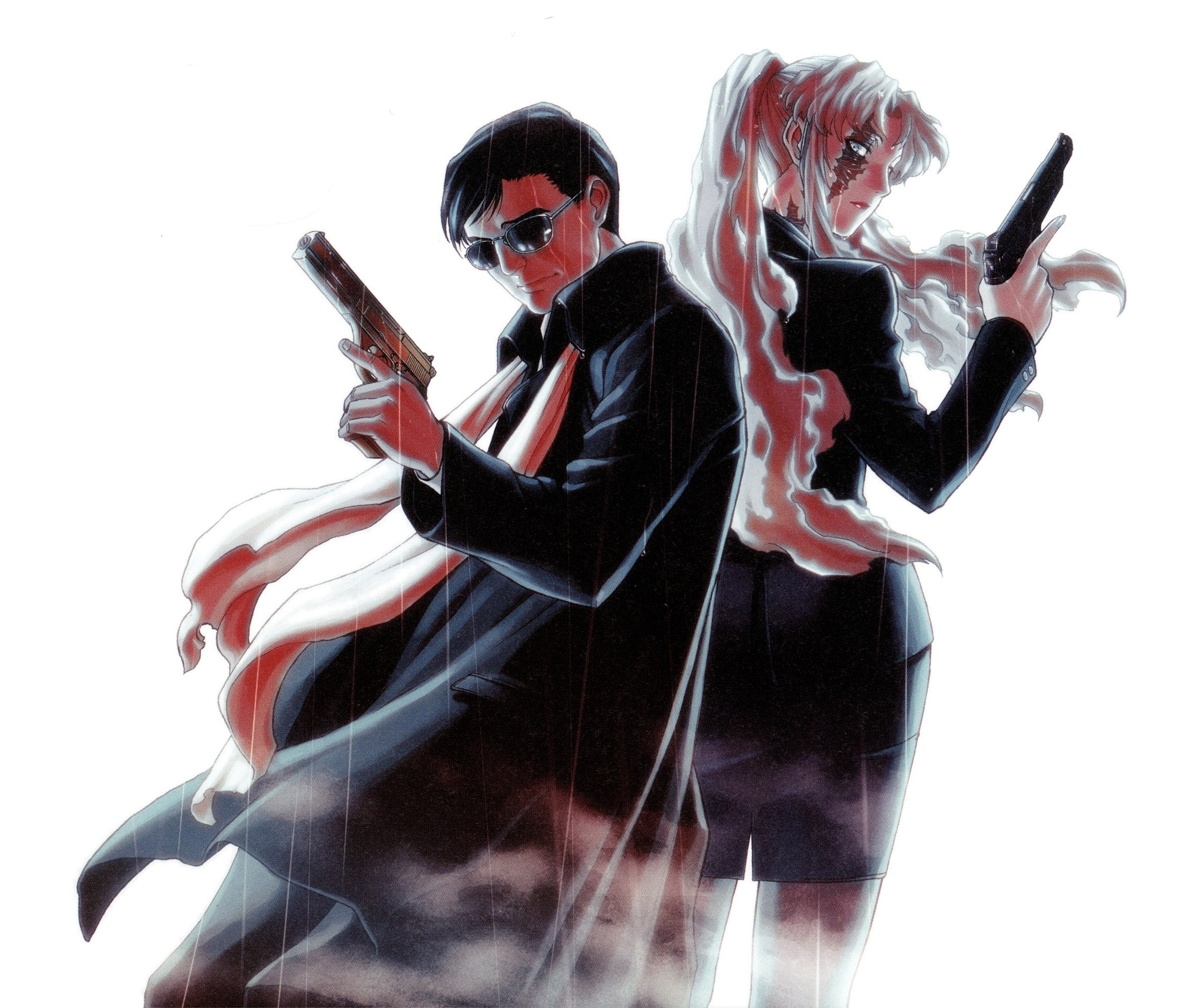 two agents with guns