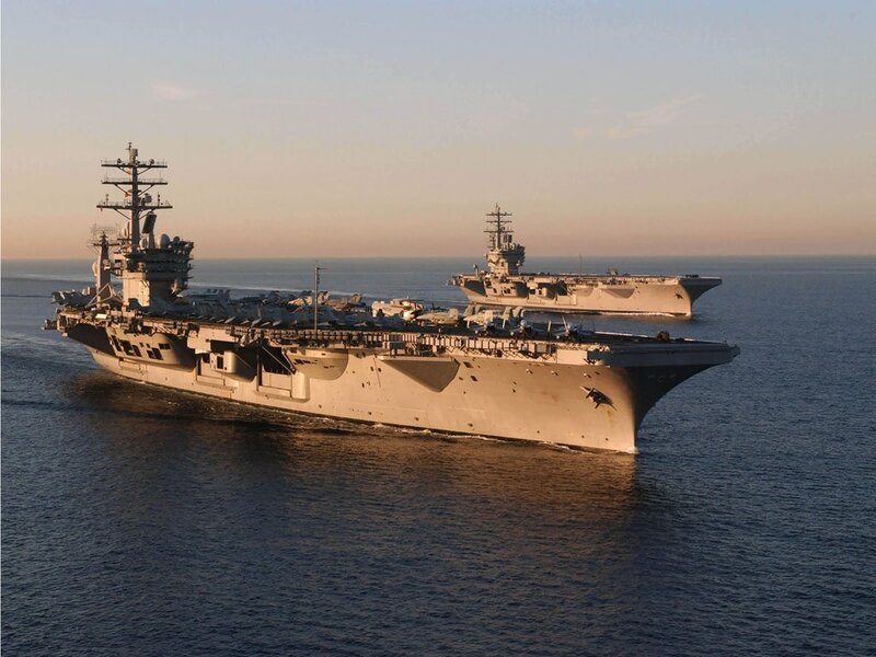 Two Aircraft Carriers — Gray, Serene