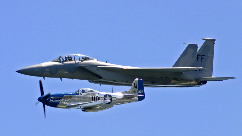 Two aircraft in flight