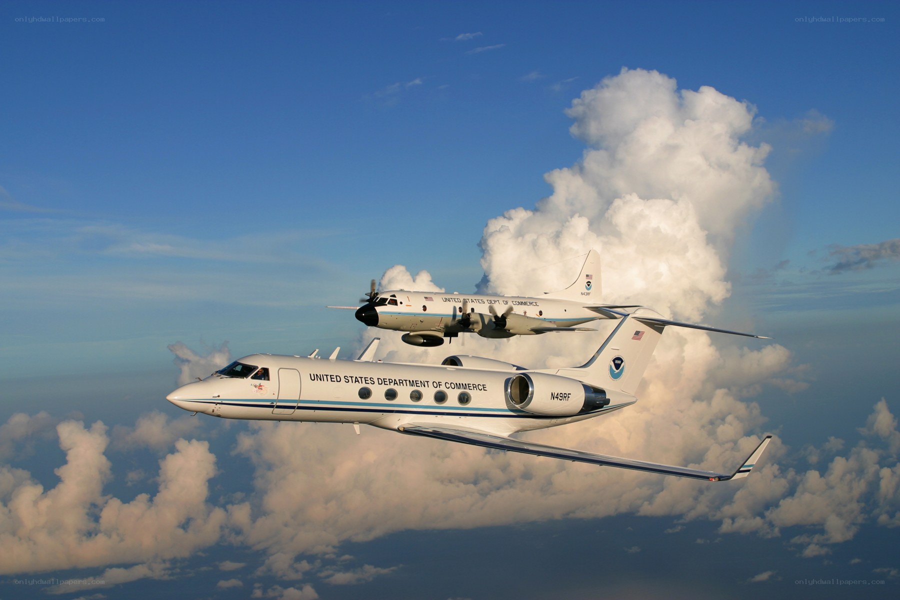 Two aircraft in flight