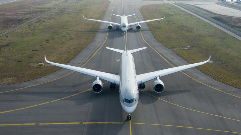 Two Airplanes on Runway