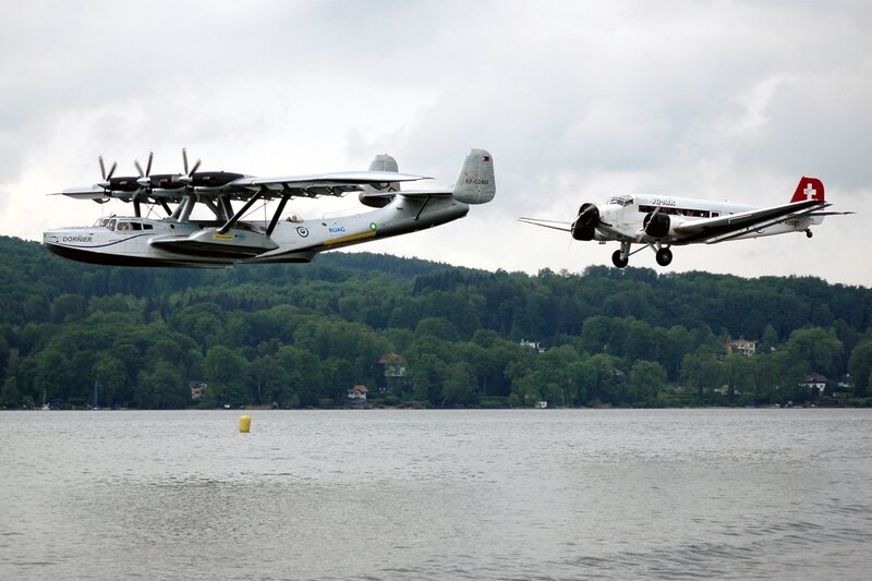 Two Airplanes over Water