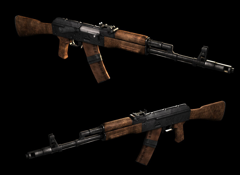 Two Ak-47 Rifles — Black