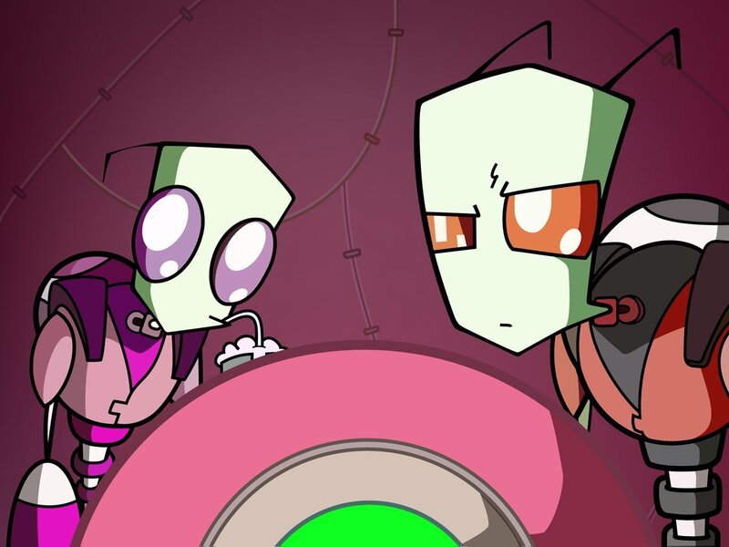 Two alien characters in a spaceship
