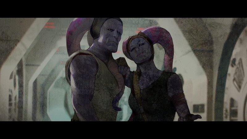Two Alien Figures — Purple