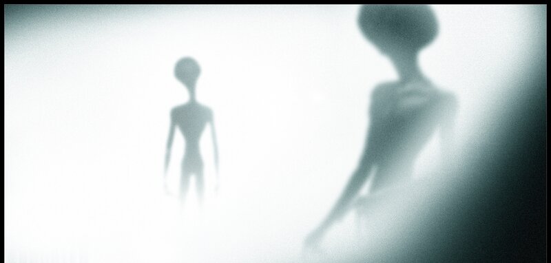 Two Alien Figures — White