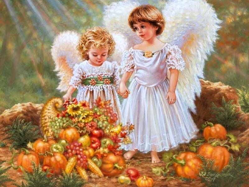 Two Angel Children — White, Serene, Autumn