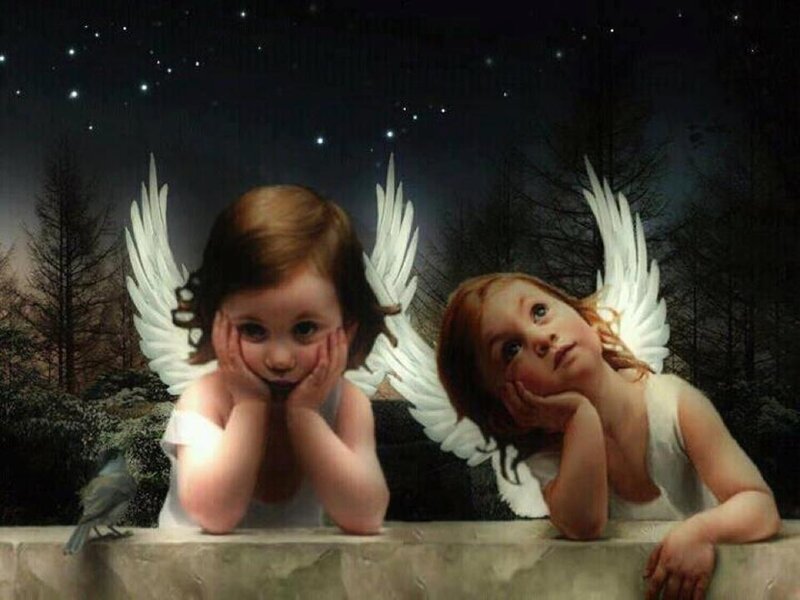 Two Angel Children — White, Serene