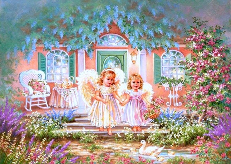 Two Angelic Children — Pink