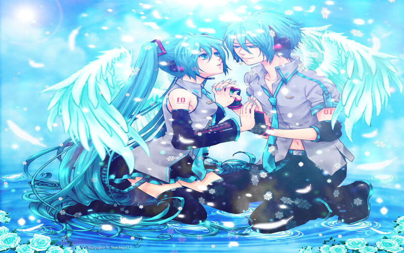 Two Angelic Figures in Water
