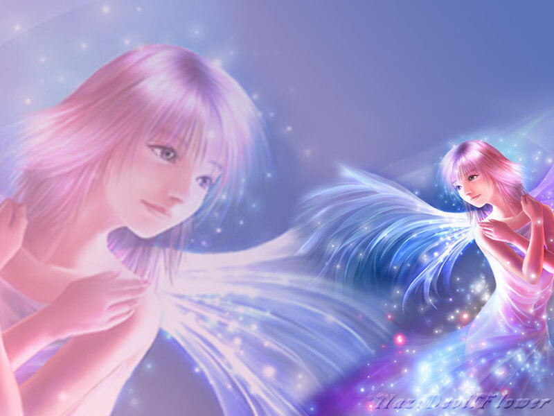 Two Angelic Figures — Purple