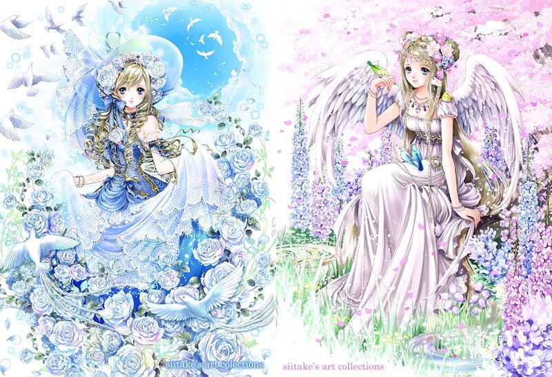 Two Angelic Girls — Blue, Serene, Spring