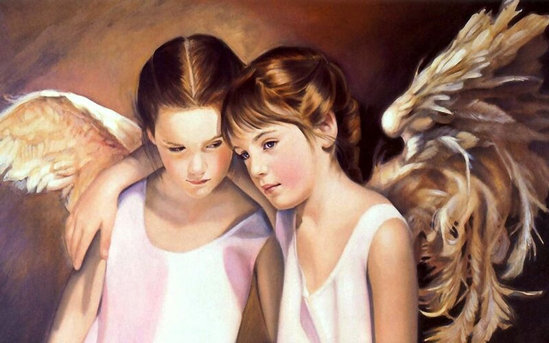 Two Angelic Girls — Brown