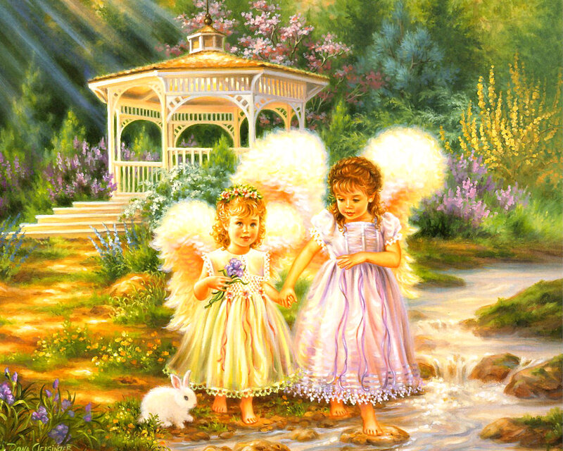 Two Angelic Girls — Green, Serene, Spring