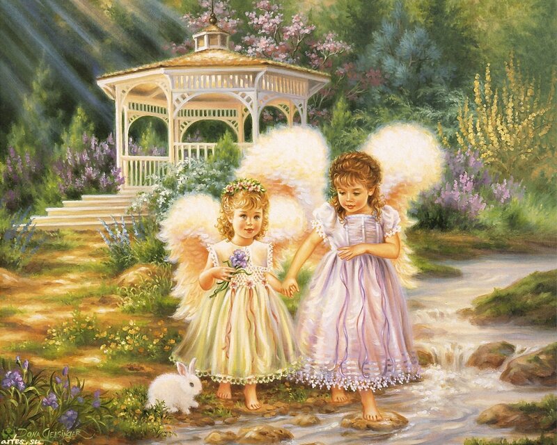 Two Angelic Girls — Green, Serene