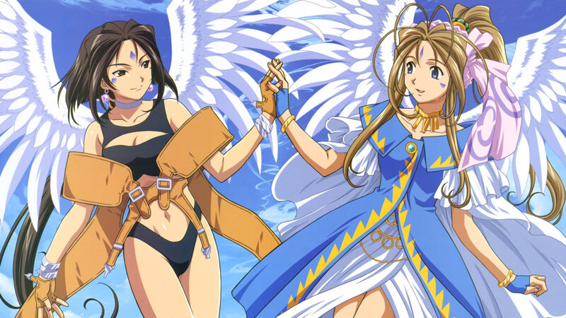 two angelic girls holding hands