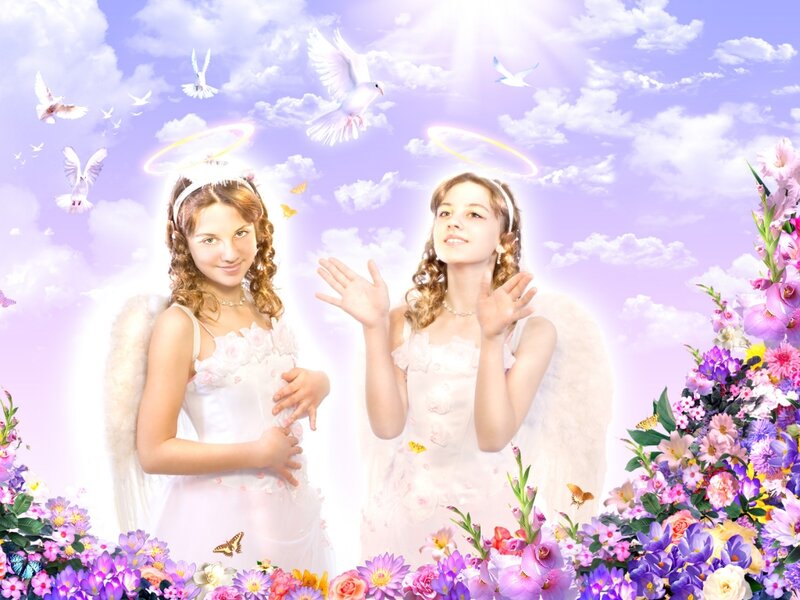 Two Angelic Girls — Purple, Serene