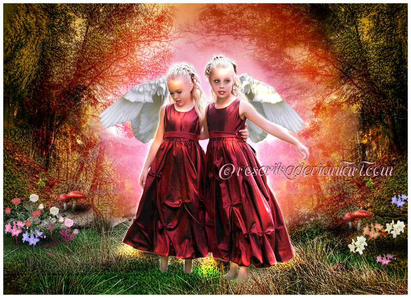 Two Angelic Girls — Red