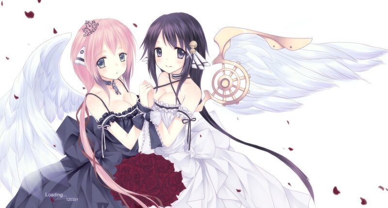 Two Angelic Girls — White, Serene, Anime