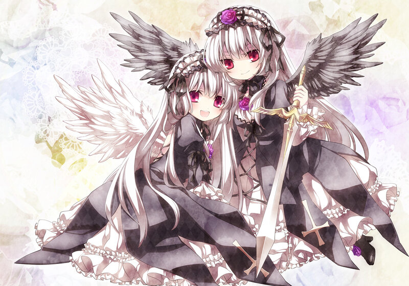 Two Angelic Girls — White