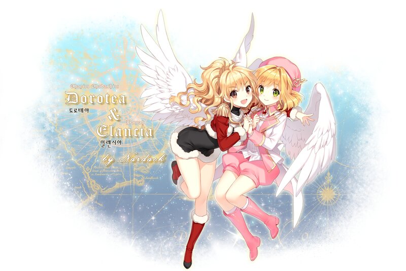 Two Angelic Girls — White, Whimsical
