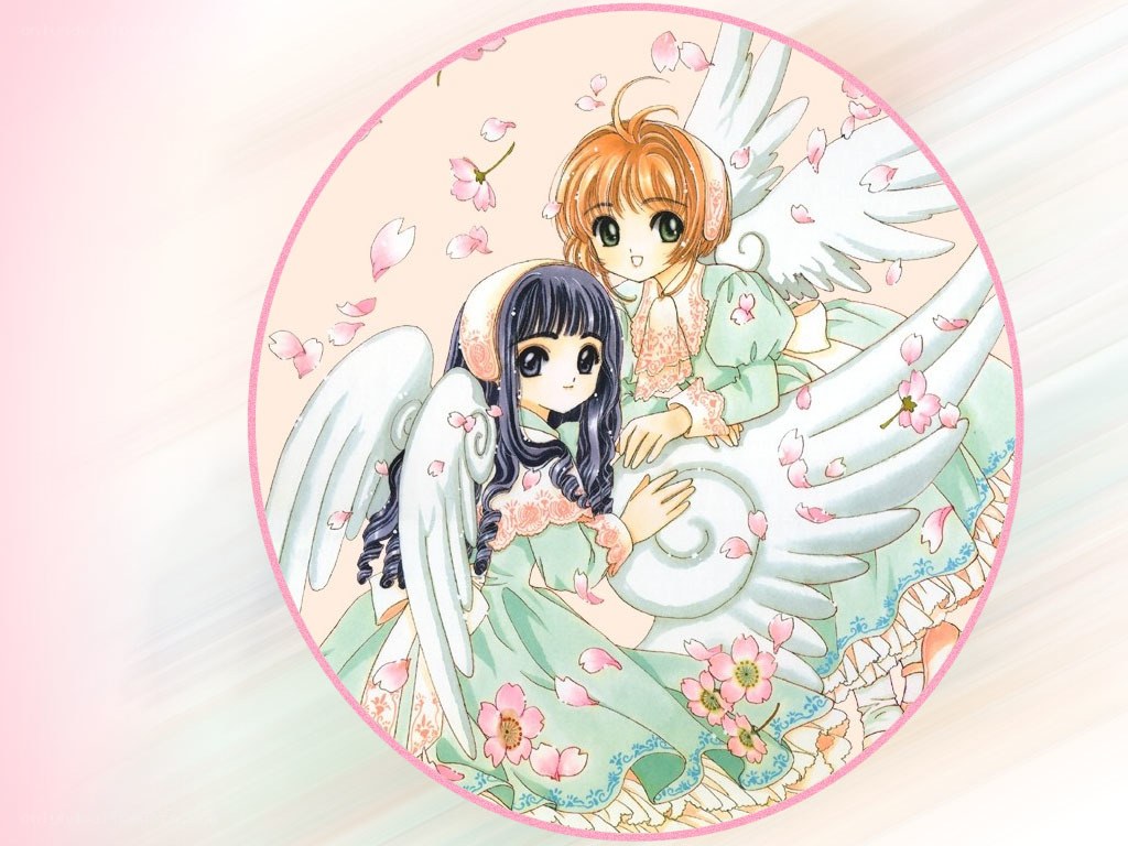 two angelic girls with cherry blossoms