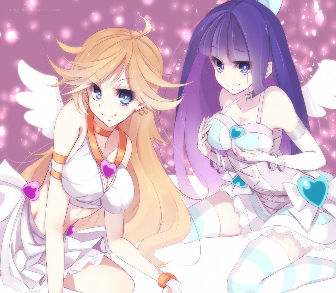 two angelic girls with hearts