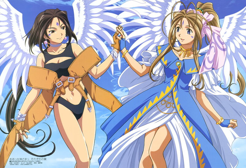 Two angelic girls with wings