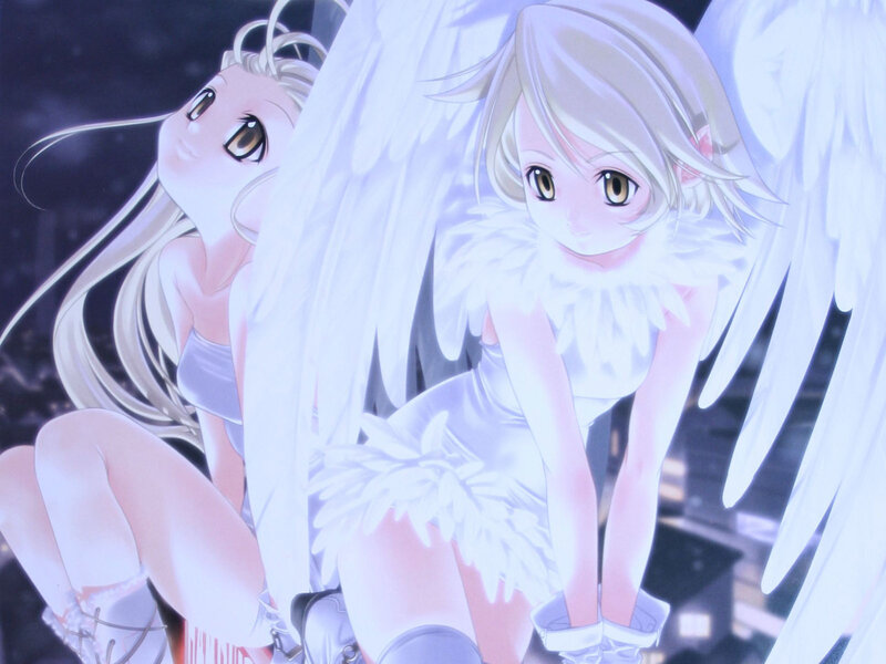 two angelic girls with wings