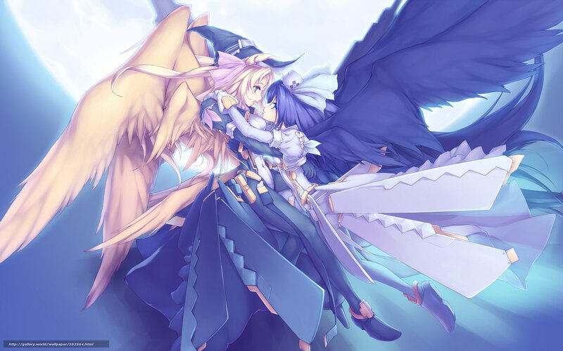 two angels embracing
