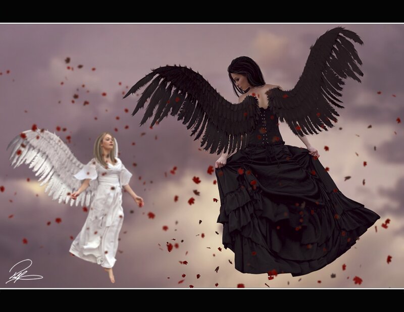 Two Angels Floating