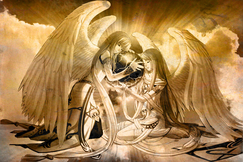 Two Angels Holding Orb