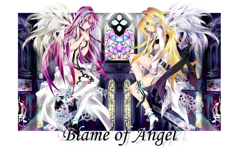 Two angels in a cathedral