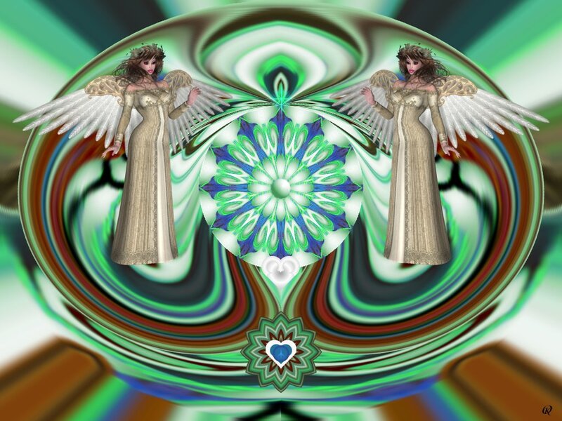 Two Angels in a Mandala