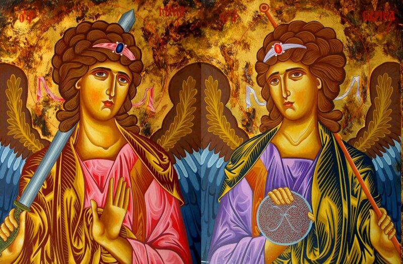 Two Angels in Icon