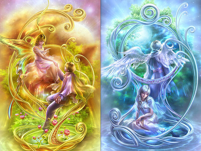 Two Angels in Ornate Frames